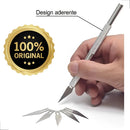 Kit Estilete Bisturi Precisão Profissional Corte Lâminas Aço