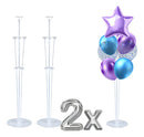 Kit 2 Suporte Para Balões Bexigas Base Chão 70cm 7 Hastes Varetas Cristal
