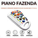 Piano Infantil Teclado Musical Para Criança Som Animais Bebê Cor Branco