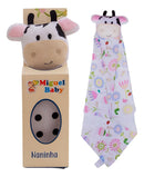 Naninha Para Bebe Bichinhos Com Porta Chu Vaquinha Rosa