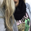 Cachecol Feminino Masculino Tendência Moda Outono Inverno Cor Preto Desenho Do Tecido Tricô Tamanho Único Adulto