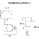Jogo De Tarraxas Tarrachas Bertô 3 + 3 De Aço Cromada Blindada Para Violão E Guitarra