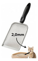 Pá Higiênica Para Areia De Gato Aço Inox Lavável, Resistente E Ergonômica Malha Fina 2.0mm - Namave