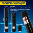 Caneta Laser Verde HW Alta Potência Recarregável 50km + Estojo Luxo, Trava Segurança e Ponteira Efeito – Uso Profissional