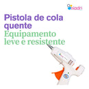 Pistola Aplicador Cola Quente 20w - Com 10 Bastões 30cm - Artesanato Bico Fino Para Bastão 7mm Botão Liga Desliga Modelo Sd-a601 Cor Branco Niadri Imports
