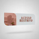 Placa De Porta Sinalização Acesso Restrito Mdf  E  Rose Gold