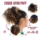 Cabelo Organico Coque Cacheado Curto Afro Puff Com Regulador Cor Castanho Com Californiana Mel cor T1B/27