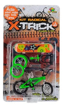 Kit Skate E Bicicleta De Dedo Radical Com Acessorios X-trick