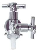 Torneira Máquina De Lavar Dupla Tanque 2 Saídas Multiuso Em Abs Ivendi 1/4 De Volta Cor Prateado Brilhante