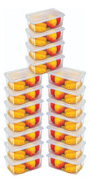 Kit 20 Potes 500 Ml Transparente Marmita Fitness Bpa Free Reutilizável Tampa Hermética Micro E Freezer Ponte Lar Utilidades