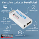 Adaptador Conversor Hdmi Vídeo conectar Nintendo Wii televisores saída alta definição HDMI Full Hd Tv Lcd 1080P 60HZ - suporta todas resoluções Wii NTSC 480 480p e PAL 576i Marca Chrome Technology