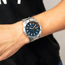 Relógio Technos Masculino Militar Prata Cor do fundo Azul