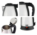 Chaleira Jarra Elétrica Bule Inox 1,8 Litros Bak Prata Cor Preto