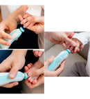 Aparador De Unha Lixa Eletrica Infantil Bebê Estojo Luz Buba Cor Azul