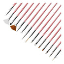 Kit 15 Pincéis Decoração De Unhas + 5 Boleadores Ponta Dupla Pincel Boleador Pontilhismo Alongamento Gel Manicure
