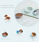 Comedouro E Bebedouro Pote Ração Duplo Cães Gatos Pet Inox Cor Verde