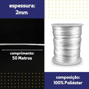Fio De Seda - Cordão Rabo De Rato 2mm - Branco - Nybc Cor Branco (101)