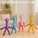 Kit 4 Pop Tubo Girafa Magica Led Fidget Estica Gruda Tube Aleatório