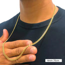 Corrente Masculina Outlet Premium Ouro 4mm 70cm Aço Inox Não Perde A Cor Cor Dourado