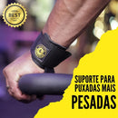 Straps Monster Par Academia Costas Punho Musculação Luva Cor Preto Be Stronger