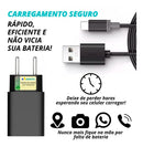 Carregador Turbo 30w 4.0 Tipo C Para Moto G31 G30 G22 Preto