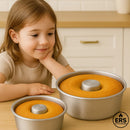 Kit 2 Forma Assadeira Bolo Pudim Redonda Air Fryer Forno Alumínio