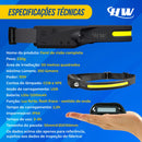 Kit 2 Lanterna De Cabeça Led Potente Pesca Mecânico Bike HW Camping Recarregável 6 Funções