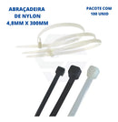 Abraçadeira De Nylon 4,8x300mm Com 100 Unidades Flex Lotus Cor Preto