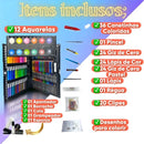 Estojo Maleta 150 Peças Infantil Canetinhas Giz Lápis Carros