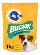 Petisco para Cães Adultos Raças Pequenas Leite Pedigree Biscrok Pouch 1kg