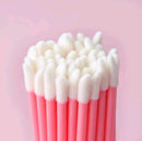 Kit 50 Pincel Aplicador De Batom Gloss Lash Extensão Cílios Cor Rosa