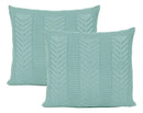 Kit 2 Capas De Almofada Decorativa Tricô 45x45  Verde/Água