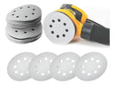 50 Discos De Lixa Velcro Pluma Branco 5p 125mm 8 Fur 180
