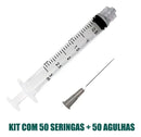Kit Seringa 3ml Luer Lock Com 50 + Agulha 25x7 Com 50 - Sr Capacidade em volume 3 mL