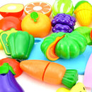 Brinquedo Unotoys Comidinha Cozinha Cortar Frutas Legume 25pçs Cor Colorido