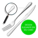 Jogo Garfo Original Faca Inox 24 Peças Restaurante Bar Buffet 3,0mm
