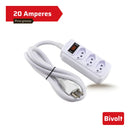 Filtro De Linha 3 Tomadas 1,5m 20a Branco Force Line