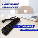 Régua Extensão Elétrica 6 Tomadas Filtro Linha 10a Cabo 2 Metros