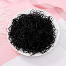 500 Unidades Elásticos Pretos Pequenos De Silicone Para Cabelo Cor Preto Liso