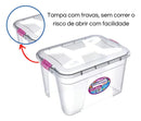 Kit 2 Caixa Organizadora Transparente 12 Litros Pp Uninjet Liso