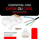 Conectores De Internet Rede Rj45 Vazado Cat5e Cat6e Banhado A Ouro 100 Unidades Fergusom