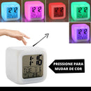 Relógio/despertador De Mesa Digital Cubo 7 Cores Leds GFV