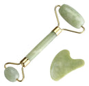 Rolo Pedra Jade + Placa Gua Sha Coração Massagem Facial Cor Outro