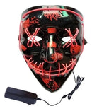 Mascara Led Neon Festa Halloween Festa Fantasia The Purge Cor Vermelho