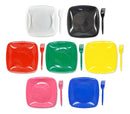 Pratinho Para Bolo 15cm Prato 50 Uni + 50 Garfos Coloridos Cor Branco