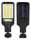 Mini Luminária Solar Goldensky Poste Rua Parede Refletor 108 Cob Sensor luz branca fria Cor Preto