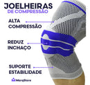 Kit 2 Joelheiras Articulada Compressão Ortopédica Crossfit Alivia Patelar Dor Joelho Proteção Perna Tamanho G