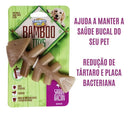 Truqys Pets Mordedor Osso Resistente Maciço Bamboo Peixe Aroma Bacon Cor Marrom