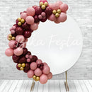 Kit 140 Balões Bexiga Festa A Marsala Rosa Chá e Dourado