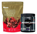 Kit Whey Growth 1kg + Creatina Black Sk Choco-Creatina-Uva